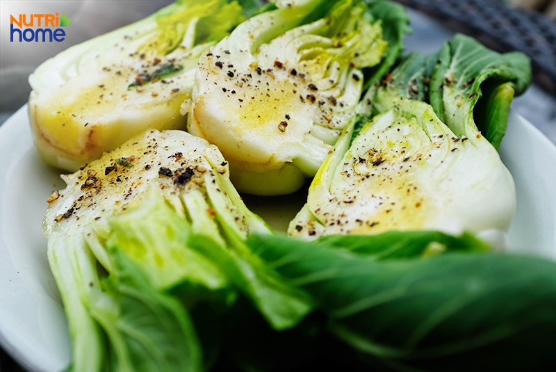 món ăn trị nhức đầu, cải thìa nướng