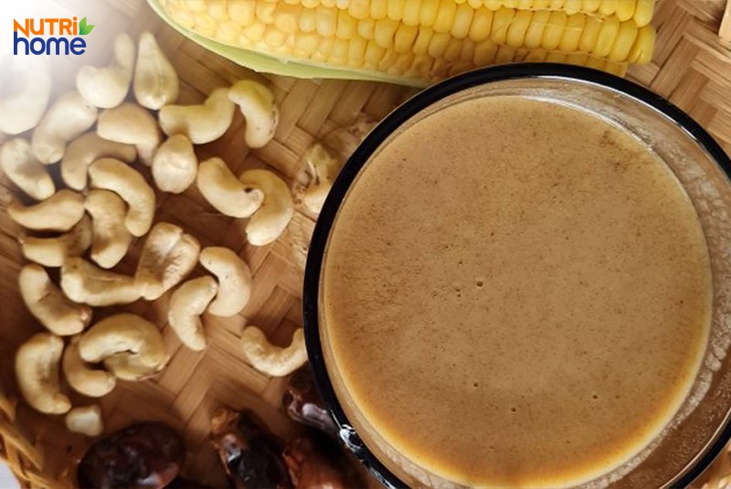 món ăn chữa bệnh mất ngủ, sữa ngô hạt điều