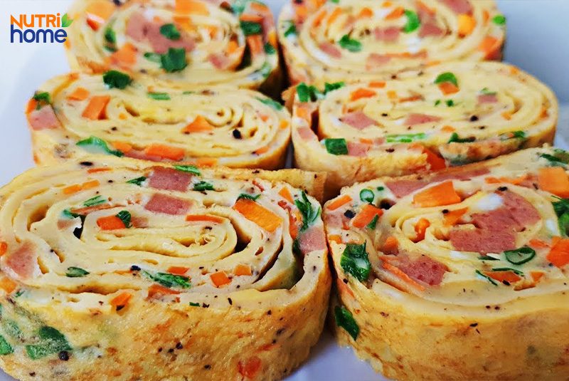 món ăn cho người bị mỡ máu, Trứng cuộn rau củ