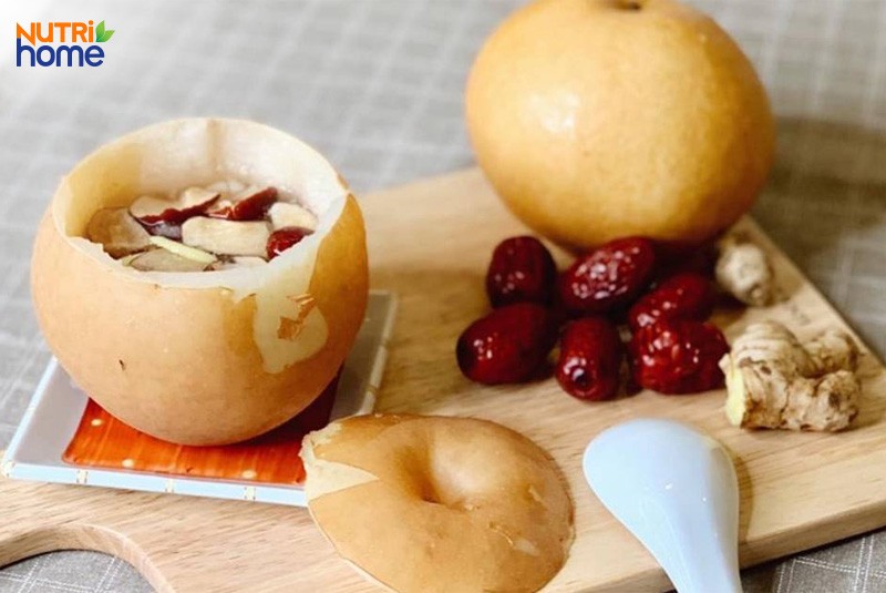 món ăn cho người máu nhiễm mỡ, Lê hấp táo tàu và gừng