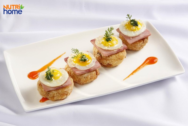 Bánh khoai mì trứng cút cho người tiểu đường