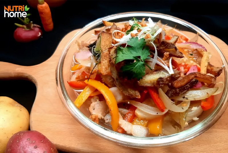 Rau củ xào thịt và khoai tây cho người tiểu đường