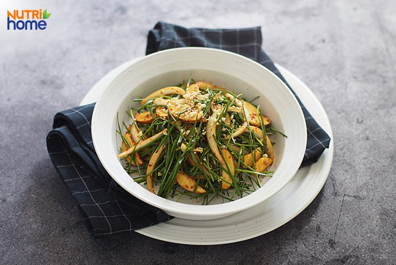 Salad rau hẹ táo tàu cho người bị tiểu đường