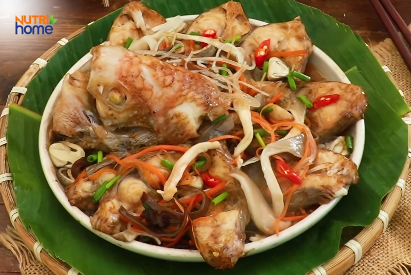Cá diêu hồng hấp miến cho người tiểu đường