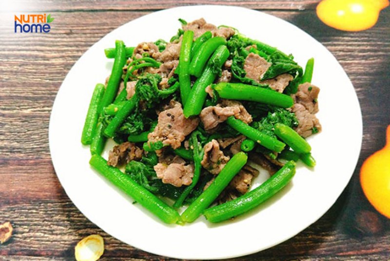 Rau bí xào thịt bò cho phụ nữ mang thai