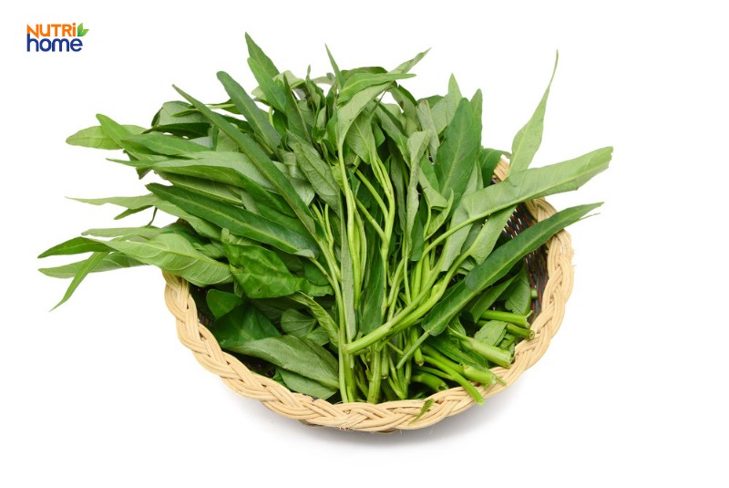 Tương tự rau cải, rau muống cũng tốt cho bà bầu