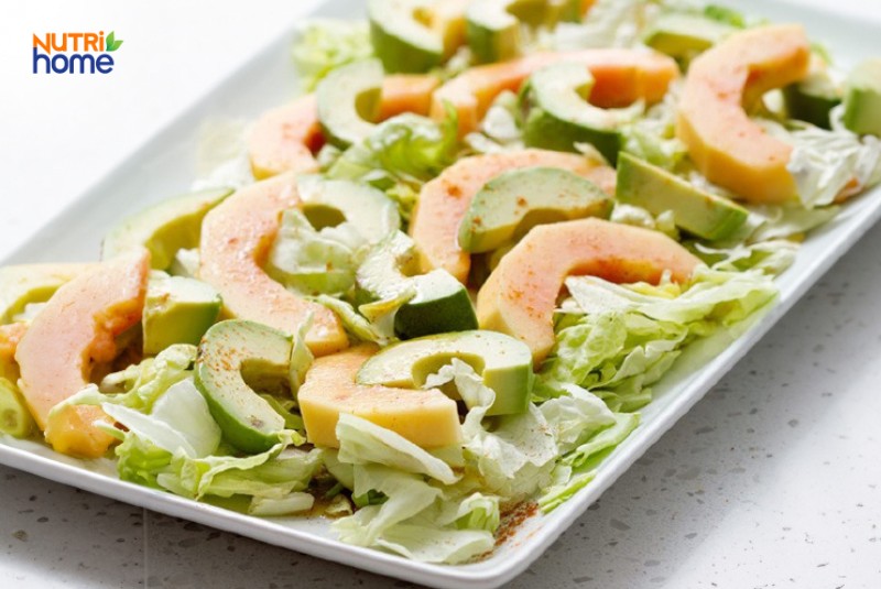 Salad đu đủ chín và bơ cho người bị tiểu đường