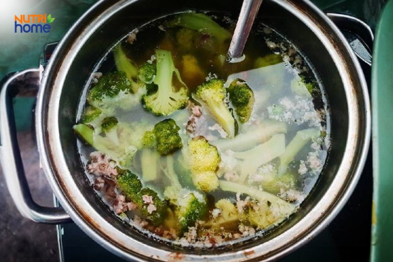canh tốt cho mẹ bầu, Canh súp lơ xanh nấu thịt băm