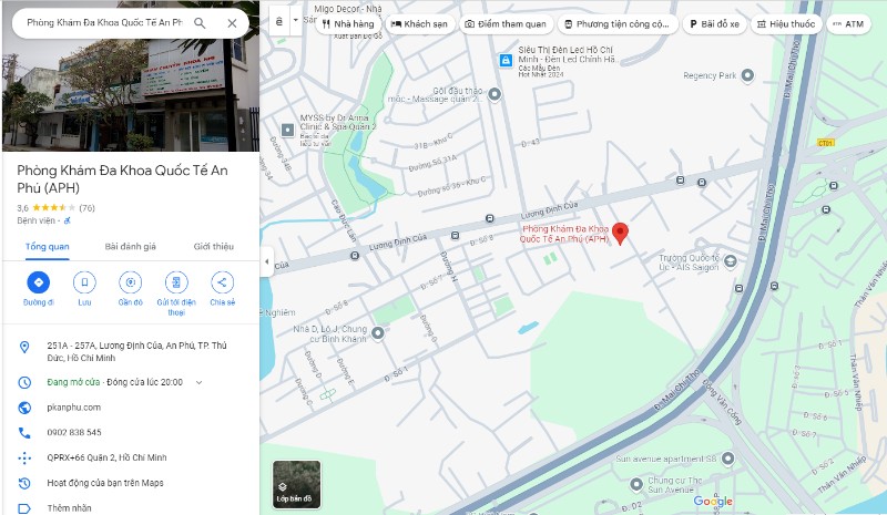 Phòng khám Đa khoa An Phú quận 2