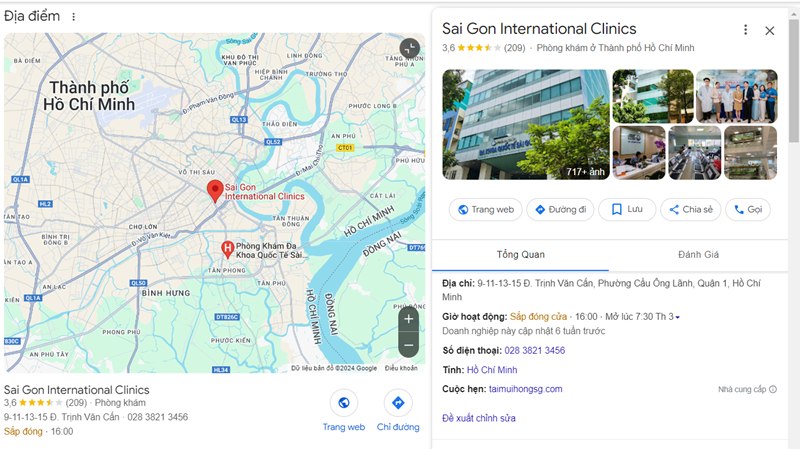 Phòng khám Đa khoa Quốc tế Sài Gòn quận 1