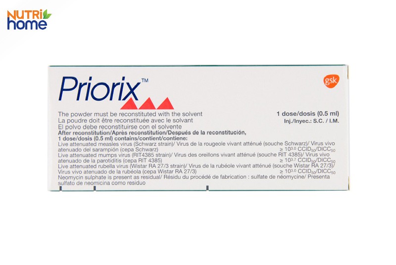 Vắc xin PRIORIX (Bỉ) phòng bệnh Sởi – Quai bị – Rubella