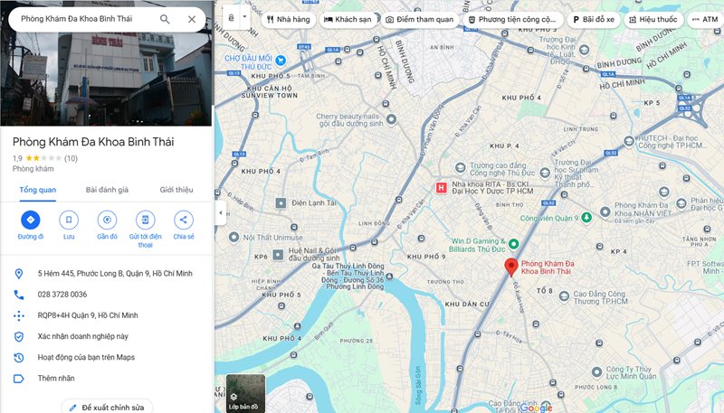 Phòng khám Đa khoa Bình Thái quận 9