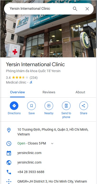 Phòng khám Đa khoa Quốc Tế Yersin quận 3