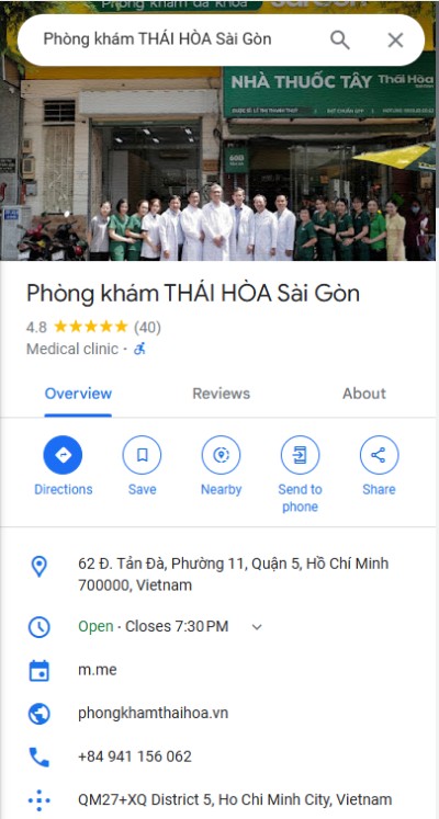 Phòng khám Đa khoa Thái Hòa Sài Gòn 60B Tản Đà