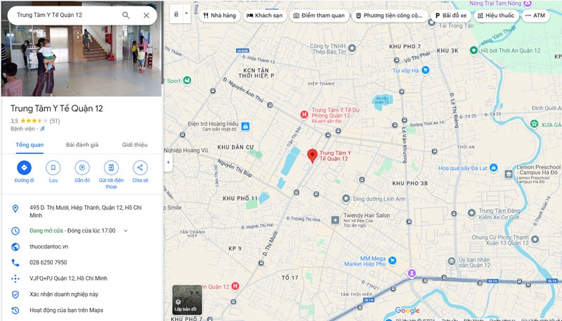 Phòng khám đa khoa thuộc Trung tâm Y tế Quận 12