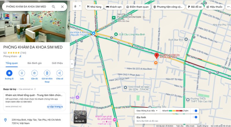 Phòng khám Đa khoa Sim Med, phường Hiệp Tân, Tân Phú