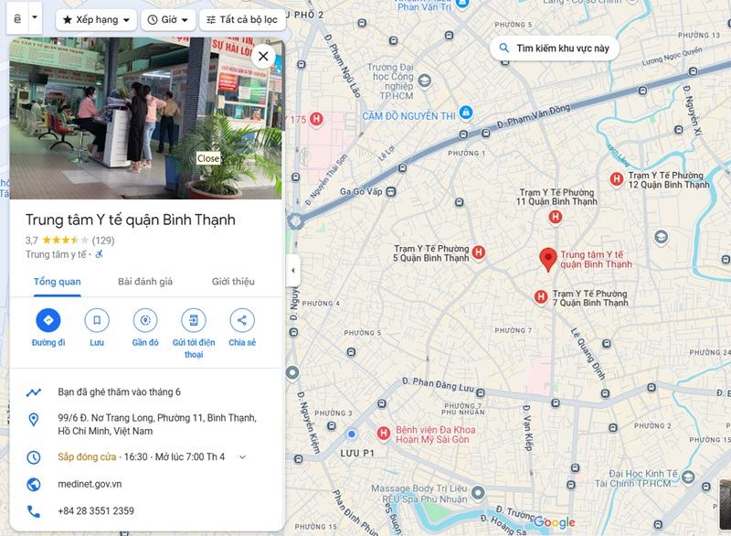 Phòng khám đa khoa thuộc Trung tâm Y tế quận Bình Thạnh