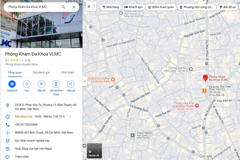 Phòng khám Đa khoa Văn Lang (VLMC) tại Phường 11, Bình Thạnh