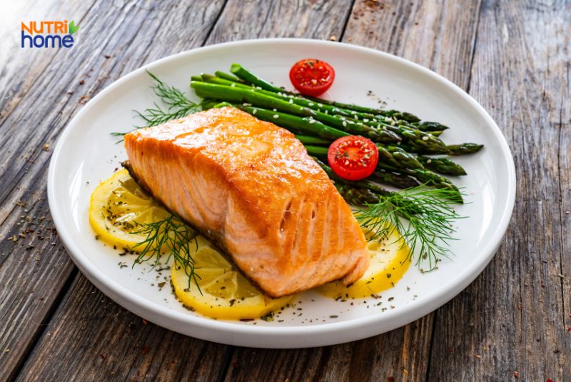 thức ăn bổ mắt cho trẻ, cá hồi