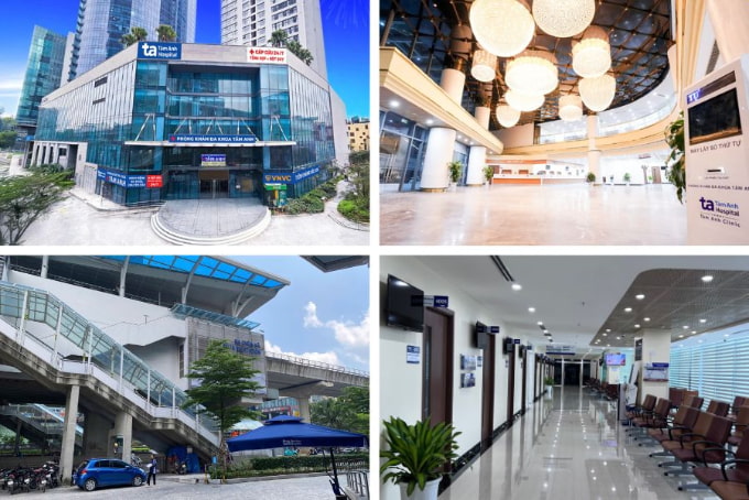 Không gian phòng khám Tâm Anh với sảnh tiếp đón, khu chờ và hệ thống chỉ dẫn rõ ràng