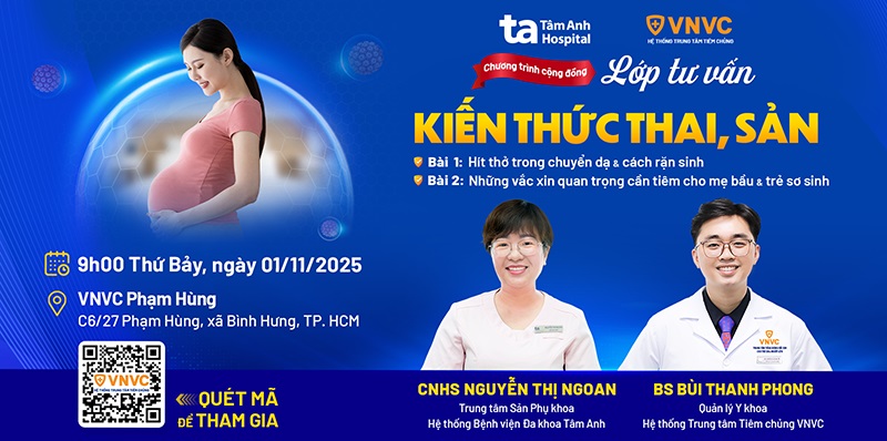 Lớp học tiền sản MIỄN PHÍ tại Hệ thống tiêm chủng VNVC