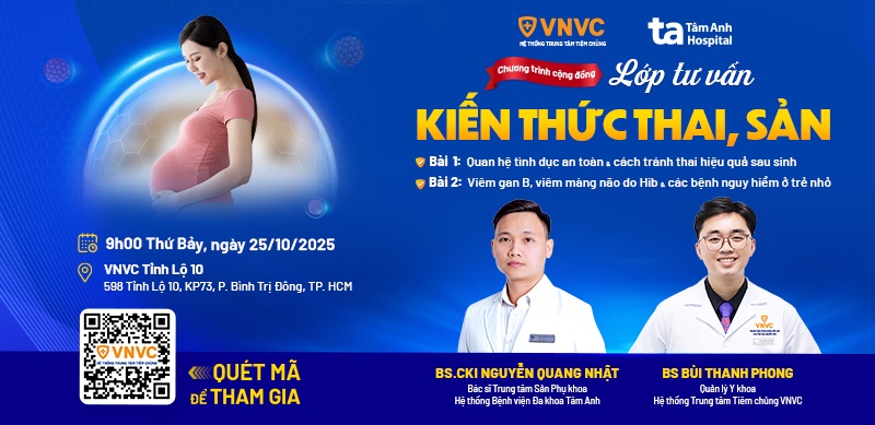Lớp học tiền sản MIỄN PHÍ tại Hệ thống tiêm chủng VNVC