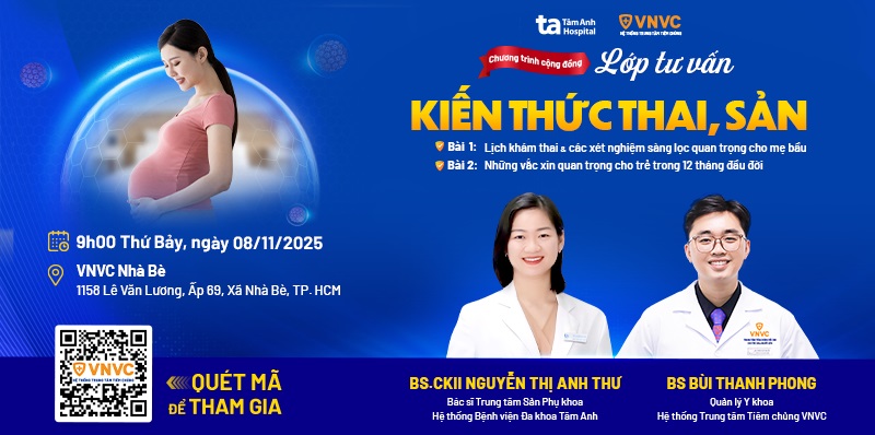 Lớp học tiền sản MIỄN PHÍ tại Hệ thống tiêm chủng VNVC
