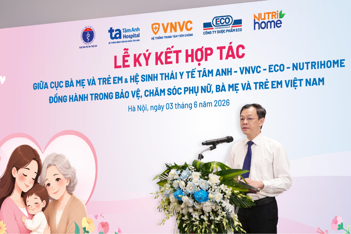 Đại diện Bộ Y tế phát biểu tại lễ ký kết hợp tác