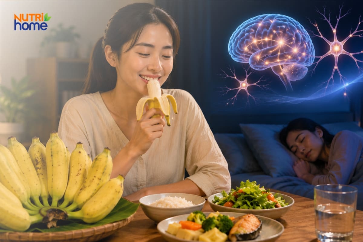 Chuối tây giàu vitamin B6 và tryptophan giúp ngủ ngon hơn