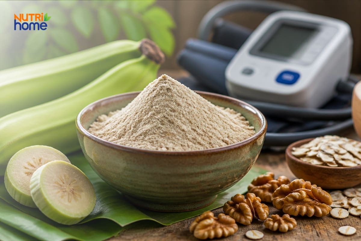 Bột chuối xanh giàu kali hỗ trợ tim mạch và huyết áp
