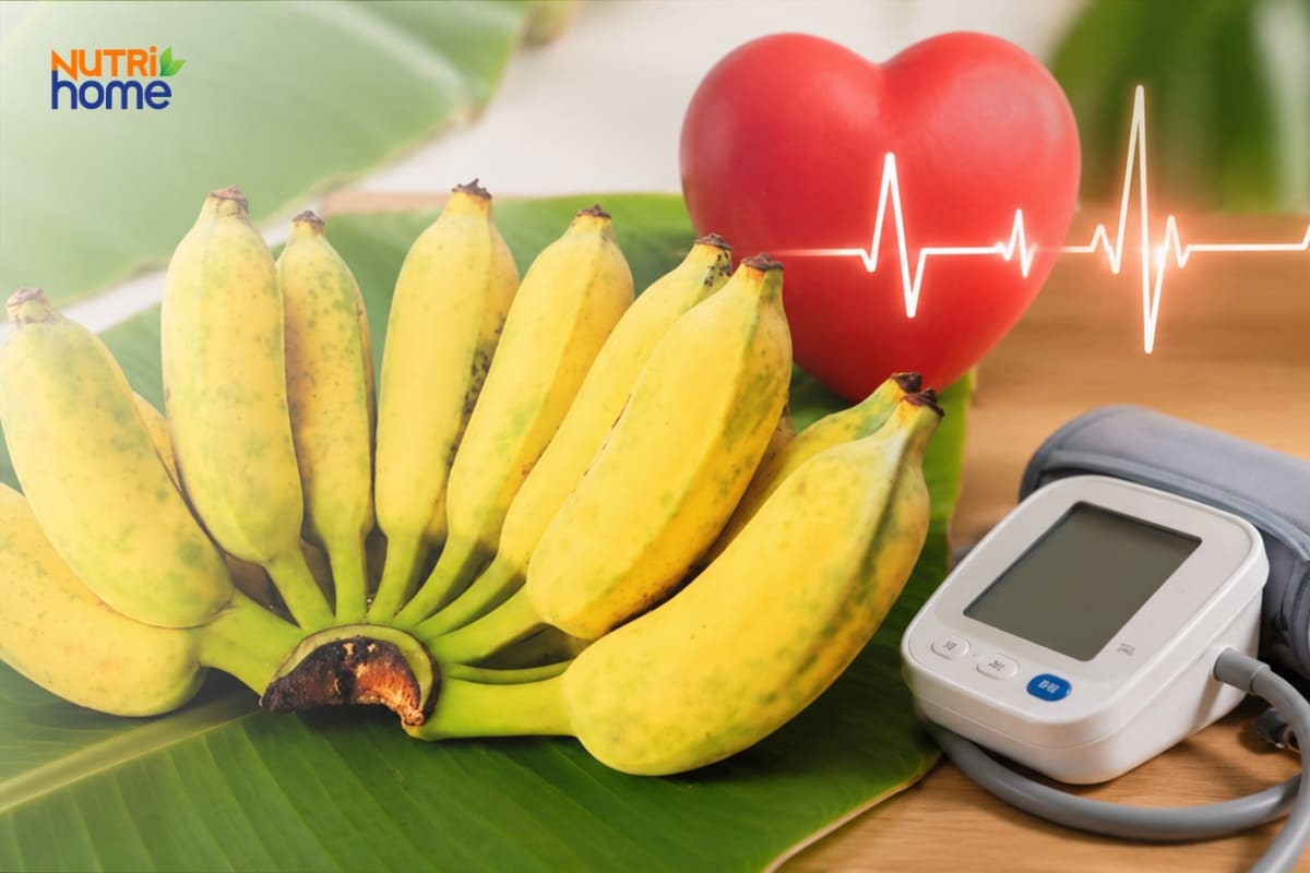 Chuối tây giàu kali hỗ trợ điều hòa huyết áp và tim mạch