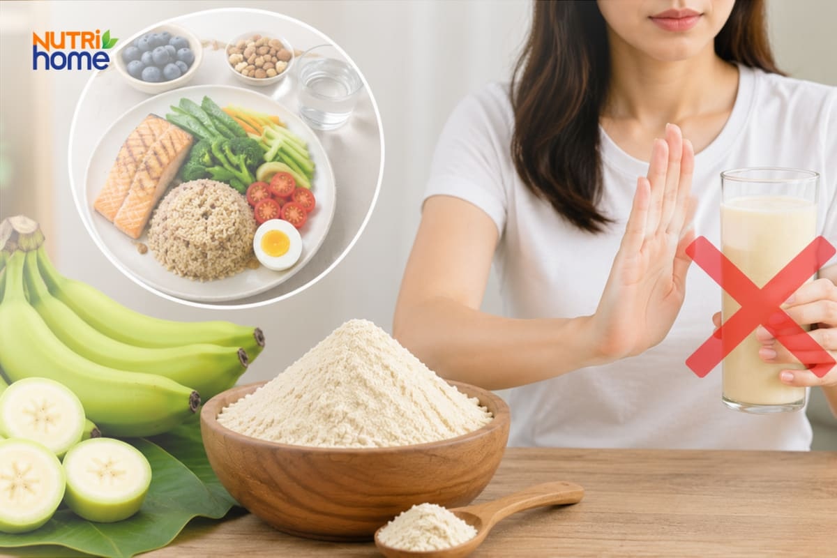Không nên dùng bột chuối xanh thay thế hoàn toàn bữa ăn chính