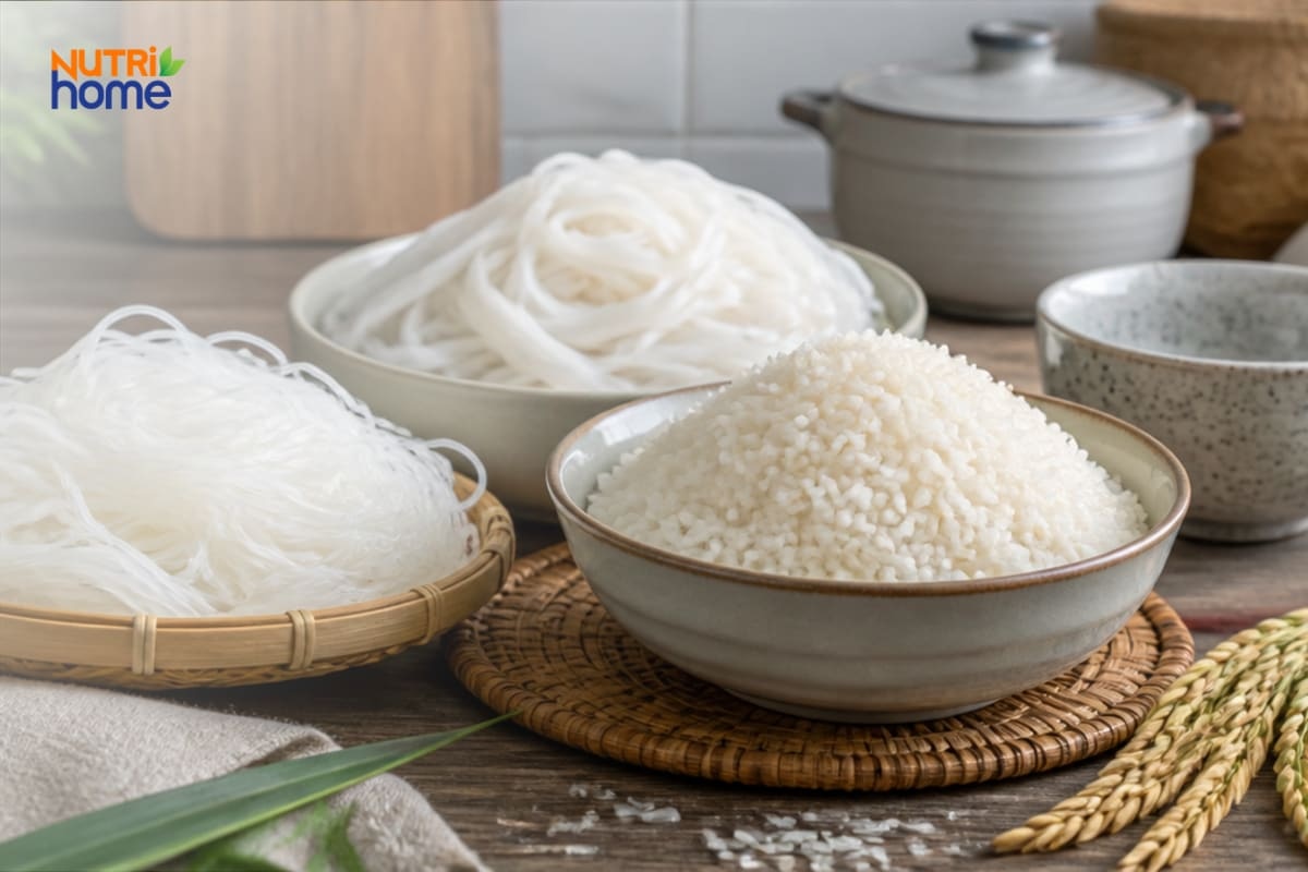 Cơm, bún và phở giàu carbohydrate, nguồn năng lượng chính cho trẻ