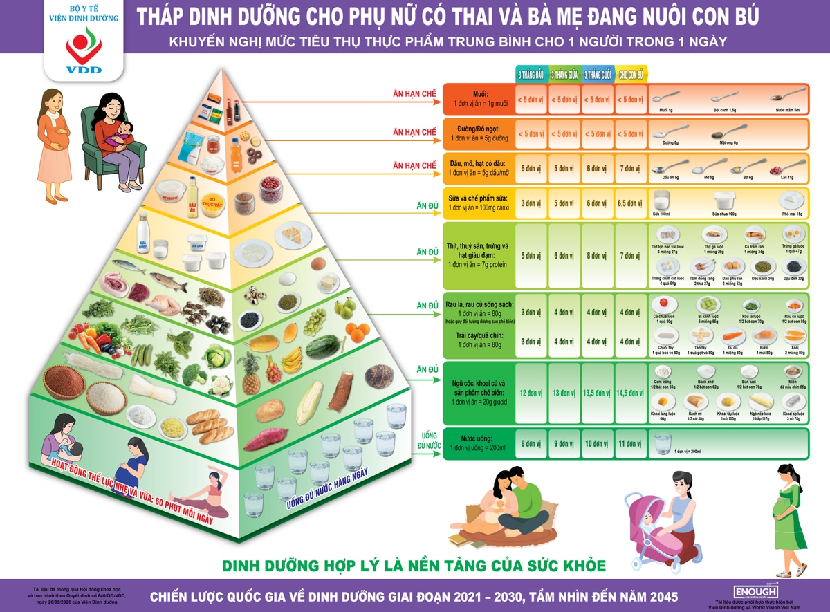 Tháp dinh dưỡng cho phụ nữ có thai của Viện Dinh dưỡng