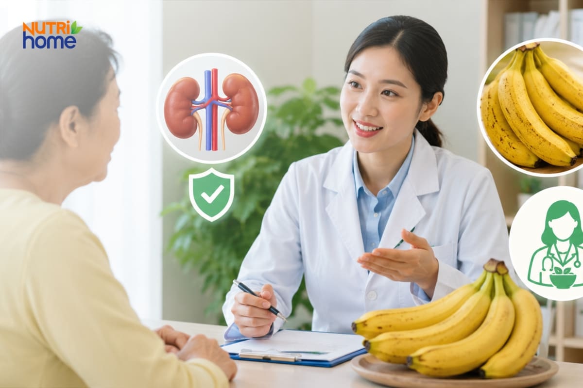 Người bệnh thận hỏi chuyên gia dinh dưỡng trước khi ăn chuối già