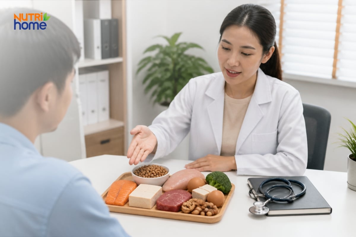 Bác sĩ tư vấn chế độ ăn dinh dưỡng phù hợp cho người bệnh