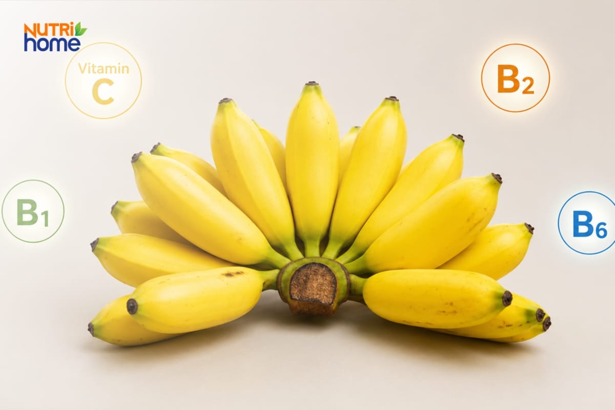 Chuối cau giàu vitamin nhóm B (B1, B2, B6) và vitamin C