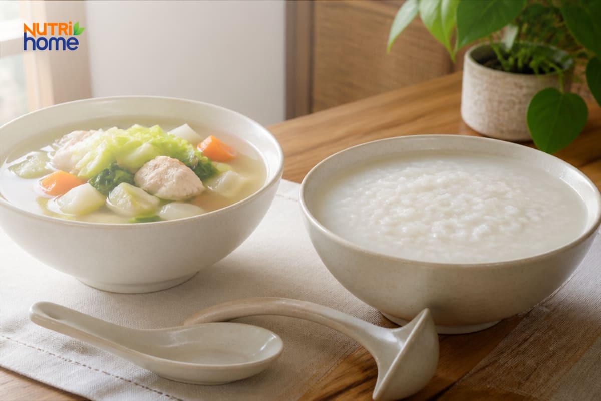 Tô Canh Rau Thịt Và Tô Cháo Loãng Giúp Bù Nước, Bù Khoáng