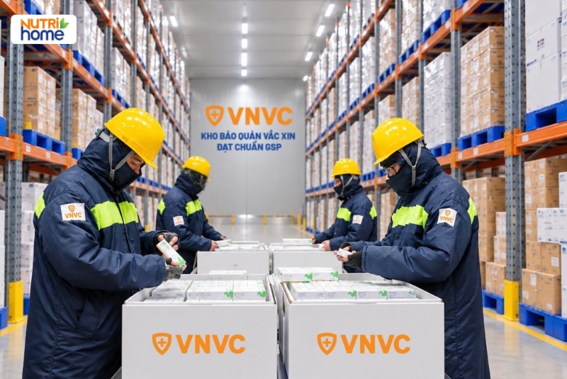 Nhân viên VNVC kiểm tra vắc xin trong kho bảo quản đạt chuẩn GSP